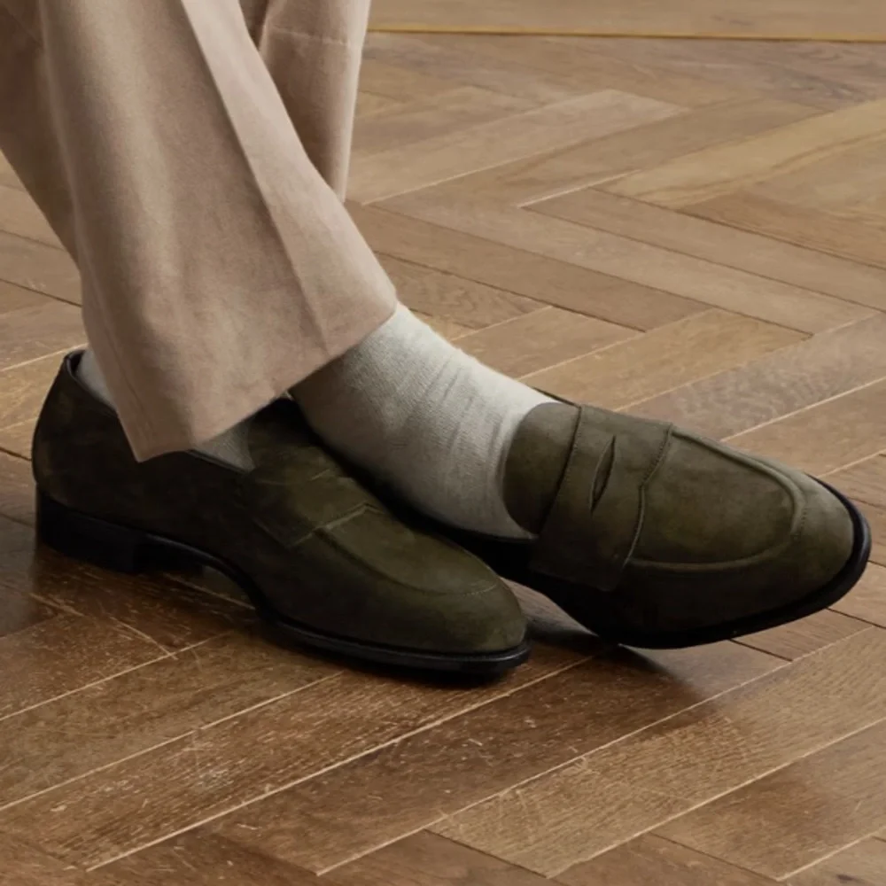 Edward Green Duke Green Suede Loafers 8 1/2 - Picture 3 of 11